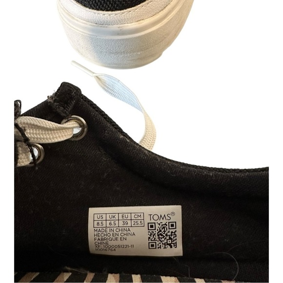 TOMS Women's Alpargata Lace-up Lug Heavy Canvas Sneakers Black - Size 8.5 - Picture 6 of 11